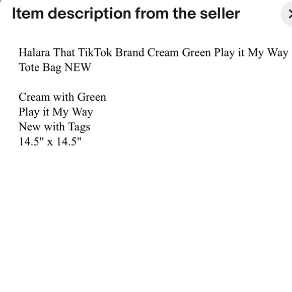 HALARA Play it My Way Canvas Cream Tote - Picture 4 of 5